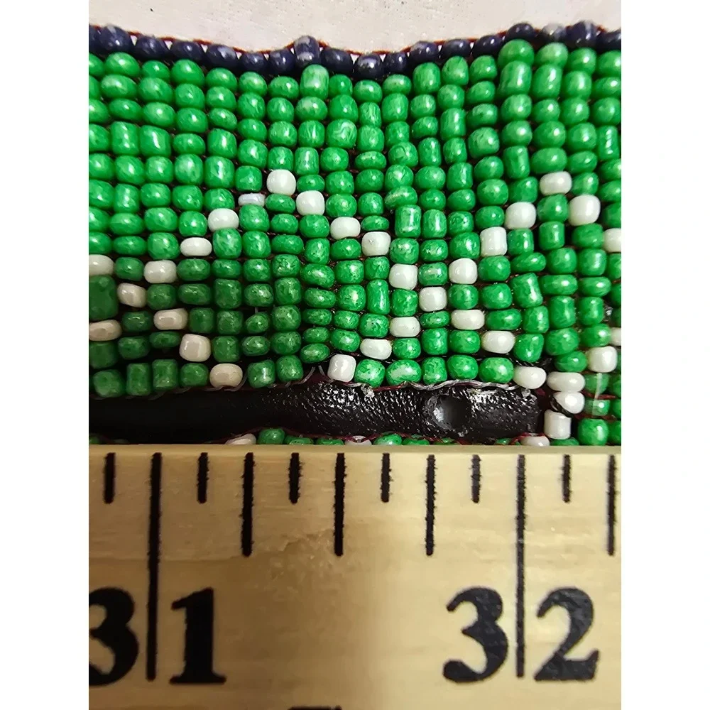Rag Beaded Belt Green Pink‎ Red Geometric Pattern Statement Buckle New XS-S